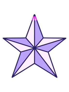 bir yıldız çiziminin ikonik dövme şeklindeki görüntüsünün canlandırmasını çalıştır