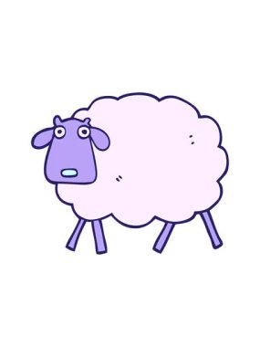 çizgi film koyunlarının çizgi film efektlerini renklendir