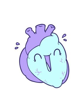 Karikatür kalp kahkahalarının dönen hareketi