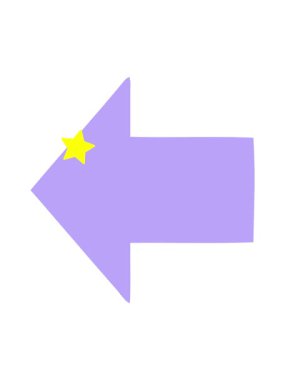 Parlayan yıldızlar, işaret eden bir okun çizgi film elementinin animasyonunu etkiler.