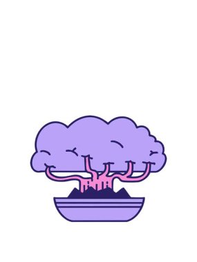 Japon bonsai ağacının sığ saksı dizaynının animasyonunu sergiliyor.