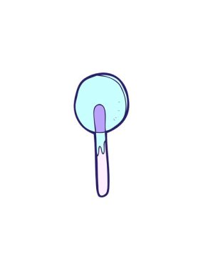 Çizgi film şeker lolipopunun radyoaktif parlak animasyonu