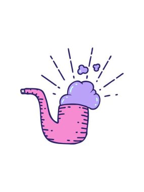 Geleneksel dövme stili sigara piposu karikatürünün dikkat çekici animasyonu