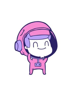 Mutlu astronot adamın titreyen hareketli animasyonu