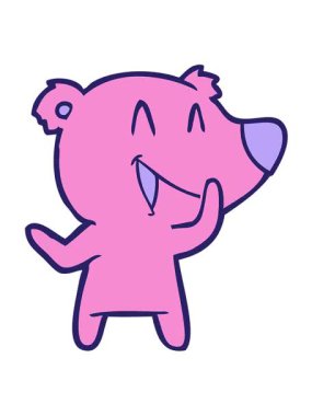 Gülen ayı çizgi filminin titreşimli animasyonu