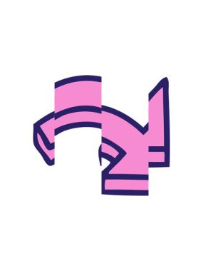 Sivri uçlu bir okun tatlı çizgi filminin bölünmüş hareket animasyonu