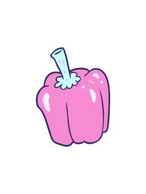 Dikkat çekici karikatür taze organik biber.