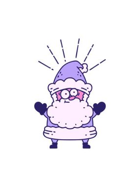 Geleneksel dövme stili Noel Baba 'nın canlandırmasının dikkat çekici animasyonu