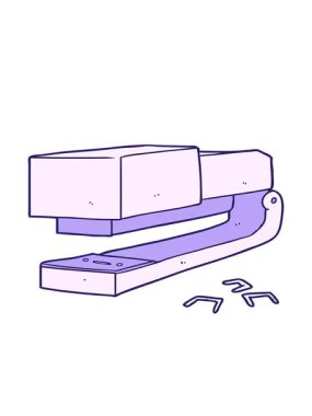 karikatür ofis zımbasının hareketli animasyonu