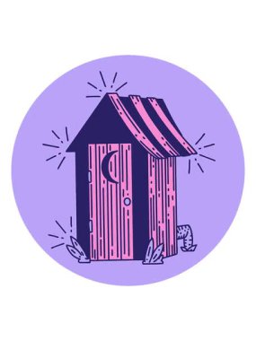 Dövme stili açık hava tuvaletinin hareketli animasyonu