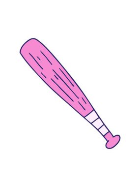 bir beyzbol sopasının el çizimi çizgi film karalamalarının hareketli animasyonu