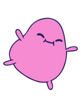 Zıplayan sevimli bir fasulyenin serbest çizim hareketli animasyonu