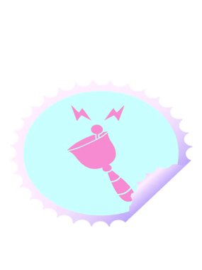 Çalan bir el çanının dairesel soyulan çıkartma çizgi filminin hareketli animasyonu