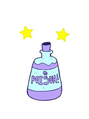 dönen yıldızlar çizgi film zehir şişesinin animasyonu