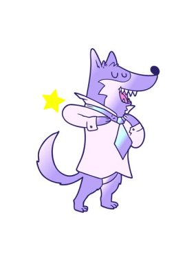 Kıvılcım saçan yıldızlar çizgi film ofis kurtlarının giyinme hareketlerini etkiler.