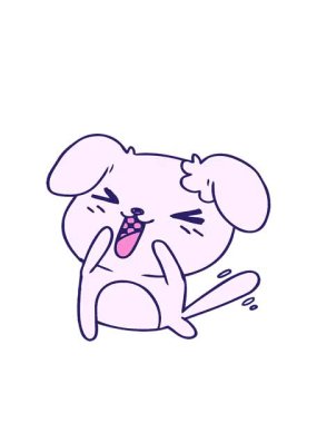 Tatlı bir kawaii köpeğinin hareketli çizgi filmi.