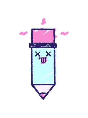 kalem tebeşiri çiziminin pixelize etkisi canlandırması