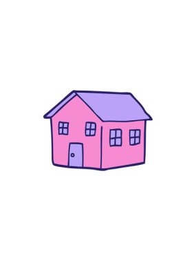 Geleneksel karikatür karikatür evinin satış animasyonu