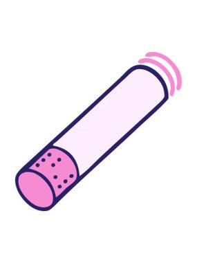 Bir sigara çubuğunun tatlı çizgi filminin hareketli animasyonu