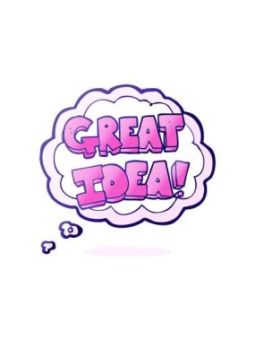 El yazısıyla çizilmiş düşünce baloncuğu çizgi filmi Büyük Fikir Sembolü 'nün dikkat çekici animasyonu