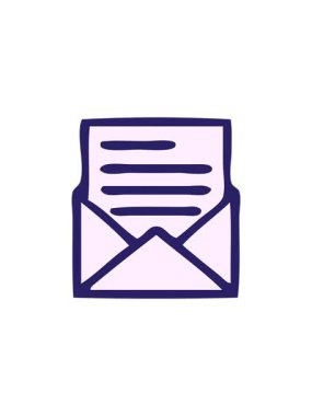 Sevimli bir mektup ve zarf tasarımının radyoaktif parlak animasyonu