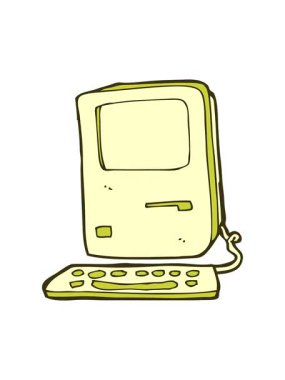 Bilgisayar karikatürünün renk animasyonu değişiyor