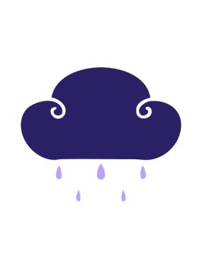 Titreyen el animasyonu çizilmiş karikatür yağmur bulutu