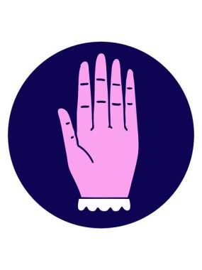 Bir el simgesinin neon ışık efekti ikonik dövme stili görüntüsü