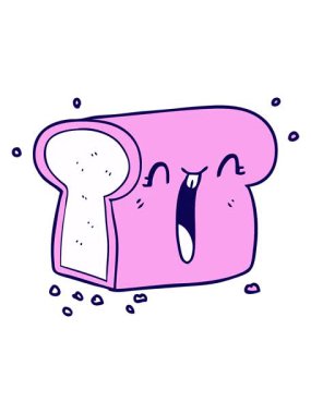 neon ışık efekti çizgi film çizgi filmi gülen somun ekmeğin animasyonu