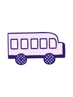 Okul otobüsünün çizgi roman tarzı hareketli animasyonunu oynat