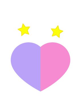 dönen yıldızlar bir aşk kalp sembolü grafik simgesinin animasyonu