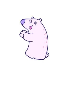 Kalk ve karikatür animasyonunu uçur mutlu ayı