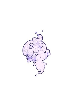 Sevimli hayalet kızın göz kırpan radyal çizgileri.