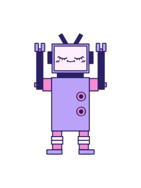 tatlı robotun hareketli animasyonu