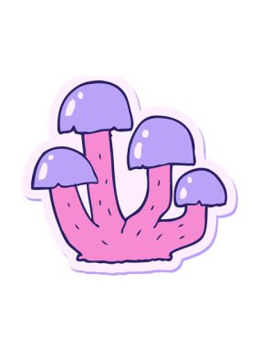 Çizgi film mantarının çıkartmasının animasyonunu aç.