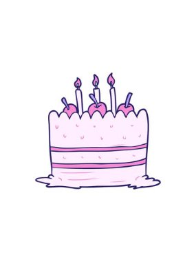 Bir çizgi film doğum günü pastasının dikkat çekici animasyonu