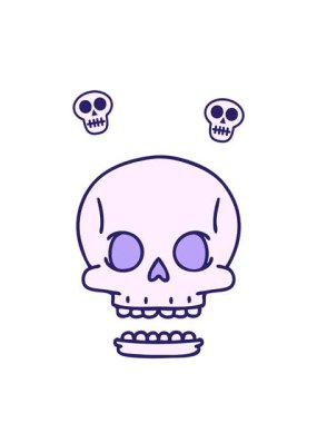 Bir cadılar bayramı kafatası çizgi filminin dönen kafatası animasyonu