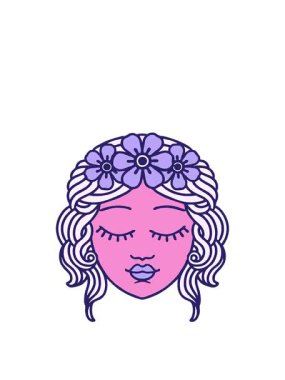 İkonik dövme stili bir bakirenin yüzünün animasyonunu büyütüyor.