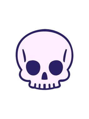 Çizgi roman tarzı kafatasının hareketli animasyonu