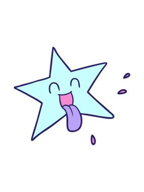 Çizgi film yıldızı tasarımının parlak ışık efekti