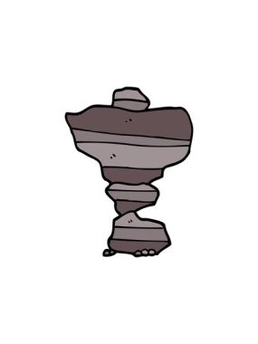 Dikkat çekici karikatür karalaması istiflenmiş taş karalaması.