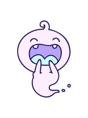 Şirin bir cadılar bayramı hayaletinin gülüşünün animasyonunun efekt efekti