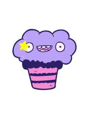 Parlayan yıldızlar çizgi film kek tasarımının animasyonunu etkiler.