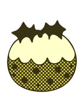 Çizgi roman stili tuhaf noel pudinginin renk animasyonu değişiyor