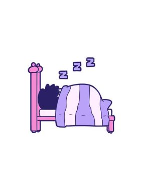 Çizgi filmlerdeki horlayan kişinin gösterişli satış animasyonu