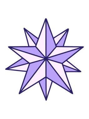 bir yıldızın ikonik retro dövme şeklindeki görüntüsünün hareketli animasyonu