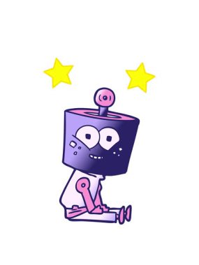 dönen yıldızlar mutlu robot çizimlerinin animasyonu