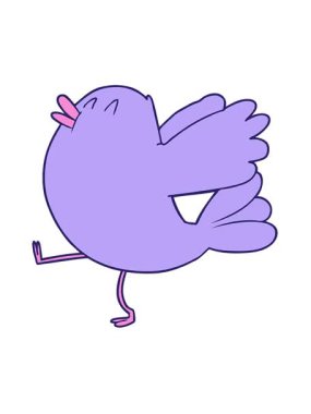 Karikatür kanat çırpan kuşun titreşimli hareketi