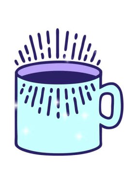 Dövme stili kahve fincanının ışıltılı etkisi