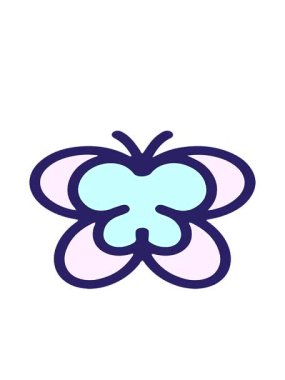 Kelebeğin basit cesur çiziminin hareketli animasyonu